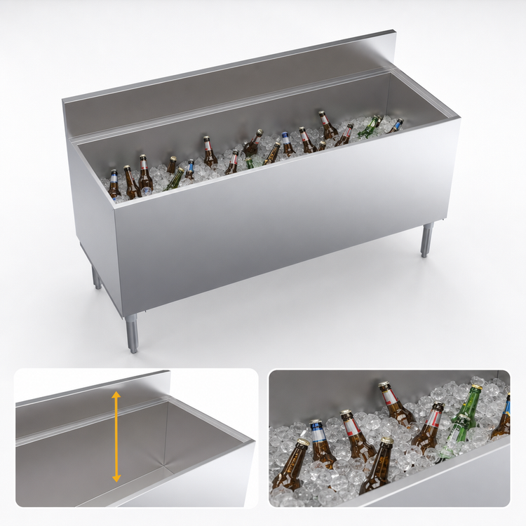 Product image #4 for Krowne Royal Series 60-Inch x 24-Inch Underbar Chill Master Beer Bin, 15-Case Capacity