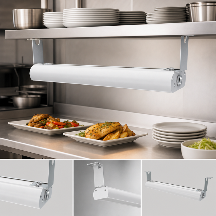 Product image #4 for Vollrath 78-Inch Low Profile Unlighted Strip Heat Lamp, White Aluminum Housing
