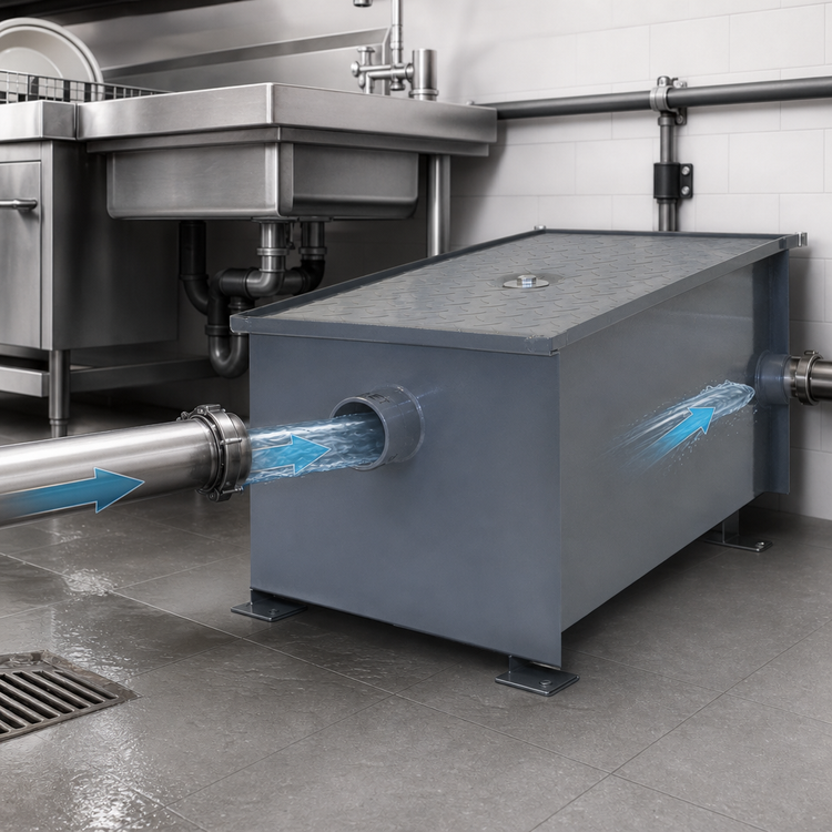 Product image #4 for John Boos GT-100-X 100 lb. Grease Interceptor, 50 GPM, 4-Inch No-Hub Connections