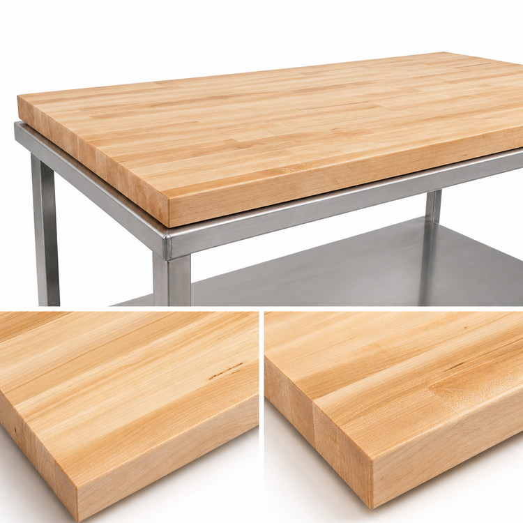 Product image #4 for John Boos Boos Block 96 x 27 Inch Blended Edge Grain Maple Kitchen Countertop, 1-1/2 Inch Thick, Oil Finish