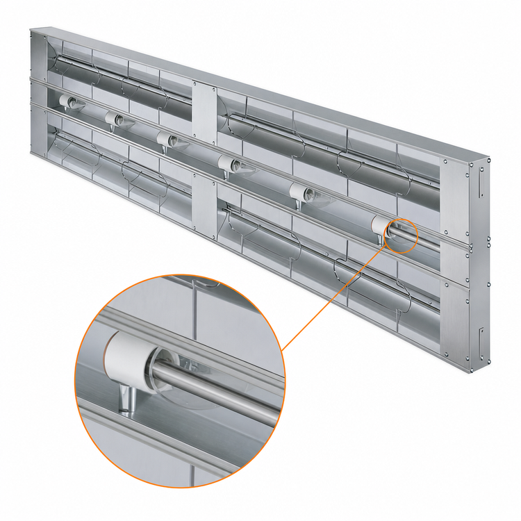Product image #4 for Glo-Ray 144-Inch Lighted Infrared Strip Heater with Single Heater Rod, Aluminum, 4.17 kW