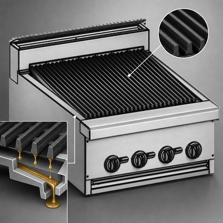 Product image #4 for Bistro 36-Inch Modular Gas Charbroiler with Cast Iron Grates and Stub Back