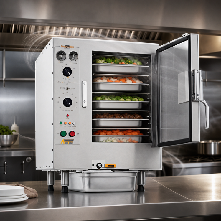 Product image #4 for AccuTemp Steam'N'Hold 6-Pan Countertop Boilerless Connectionless Electric Vacuum Steamer, 208V, 3-Phase, 10 kW