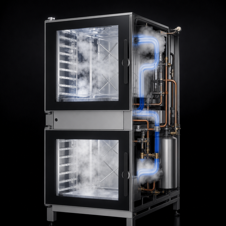 Product image #4 for Blodgett INVOQ 62BE/62BE Electric Double Stacked Combi Oven Steamer with Boiler Steam