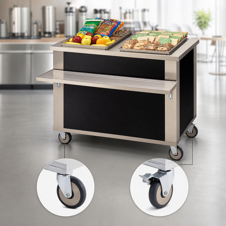 Product image #4 for DineXpress DXP4CU 60-Inch Mobile Modular Stainless Steel Beverage Urn Stand / Counter