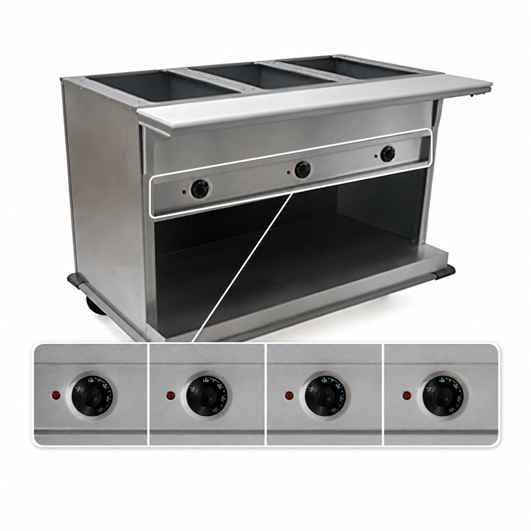 Product image #4 for Spec-Master PHT4CB-208-3 66-1/4" 4-Well Electric Portable Hot Food Table
