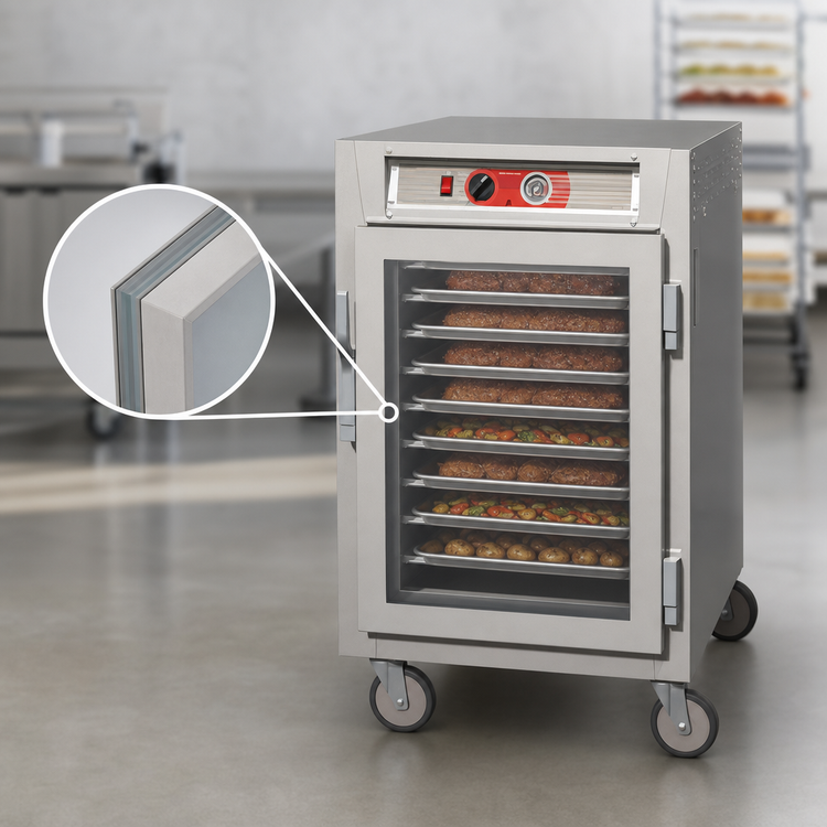 Product image #4 for Metro C5 6 Series Half-Height Mobile Heated Holding Cabinet with Double-Pane Tempered Glass Door and 17-Pan Lip-Load Capacity