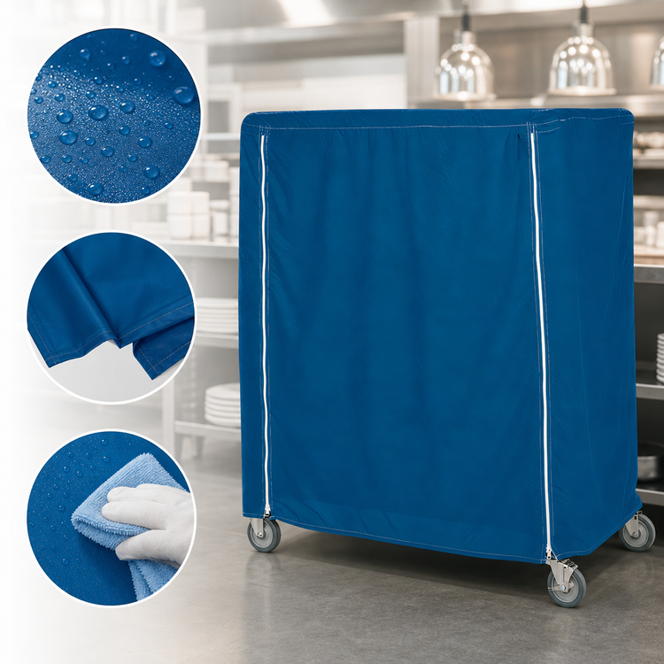 Product image #4 for Metro Waterproof Banquet Cart Cover for 60 x 24 x 54 Inch Carts, Mariner Blue