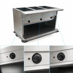 Thumbnail image #4 for Eagle Group Spec-Master PHT3CB-240-3 Mobile 3-Well Full-Size Electric Hot Food Table, Wet/Dry Wells, Stainless Steel Enclosed Base