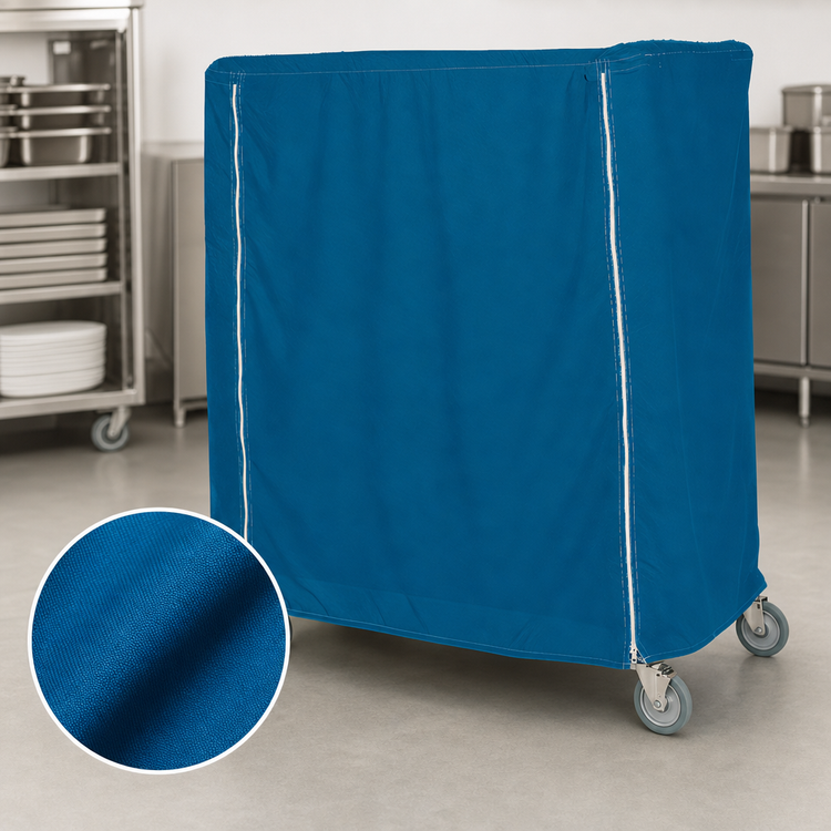 Product image #4 for Metro 48 x 21 x 74 Inch Queen Mary & Banquet Cart Cover, Uncoated Nylon, Mariner Blue
