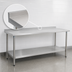 Thumbnail image #4 for Spec-Master 84 Inch x 30 Inch 300 Series Stainless Steel Work Table with Undershelf and 1-1/2 Inch Rear Up-Turn
