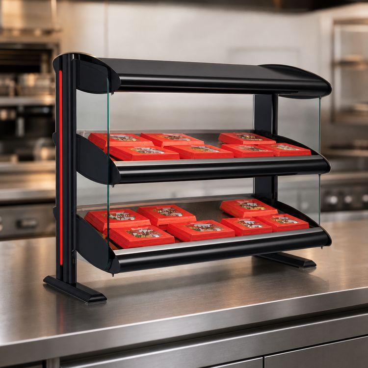 Product image #4 for Hatco Spot On 58-Inch Horizontal Dual Shelf Countertop Heated Zone Merchandiser Warmer