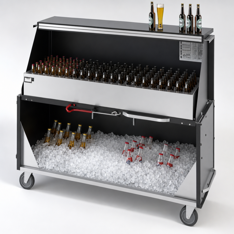 Product image #4 for Dinex Chest-Style Portable Bar Ice Chest with 304 Stainless Steel Bin, American Natural