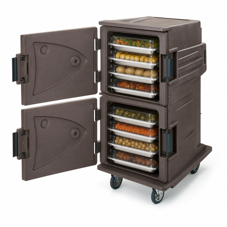 Product image #5 for Cambro Camtherm Tall Profile Electric Hot-Only Holding Cart, Double Door, Celsius, Granite Sand