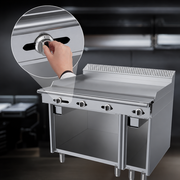 Product image #4 for Garland Cuisine Series 48" Heavy-Duty Gas Griddle Top Range with Storage Base