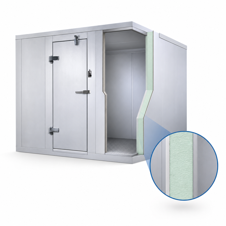 Product image #4 for AmeriKooler Outdoor Quick Ship Walk-In Cooler, 6' x 8' x 7'-7" with Aluminum Floor and Remote R-448A Refrigeration