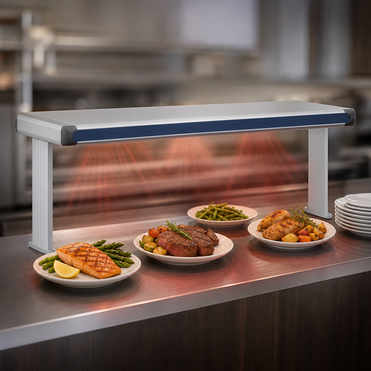 Product image #4 for Hatco Glo-Ray® Designer Infrared Dual Strip Heat Lamp with Lights, 51-1/2 Inch Wide, Aluminum, 1.84 kW