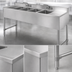 Thumbnail image #4 for Klinger's Trading Four-Compartment Stainless Steel Underbar Sink with Drainboards and Faucets