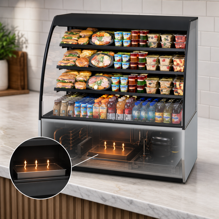 Product image #4 for Federal Industries SSRPF3652 Self-Serve Refrigerated Prepared Foods Merchandiser, 36.2-Inch Countertop, Self-Contained, Black Laminate