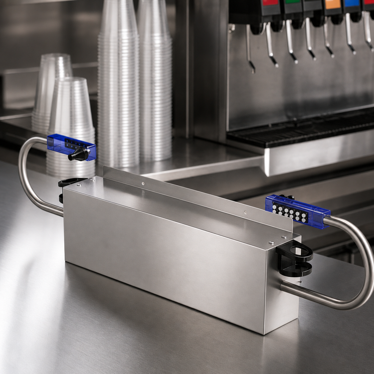 Product image #4 for Advance Tabco Prestige Dual Soda Gun Holder for Pass-Thru Workstations