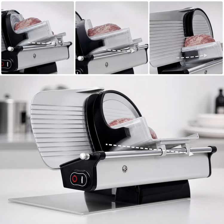 Product image #4 for Trento Home Line 250 Electric Manual-Feed Horizontal Meat Slicer, 9.8-Inch Blade, 115V