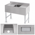 Thumbnail image #4 for Sapphire Manufacturing 36-Inch Single-Compartment Underbar Sink with Dual Drainboards, 304 Stainless Steel