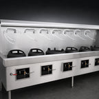 Thumbnail image #4 for Town Equipment MasterRange MF-6-SS 6-Section Gas Wok Range with Flue, Stainless Steel Deck & Sides, Brick-Lined Cast Iron Chambers