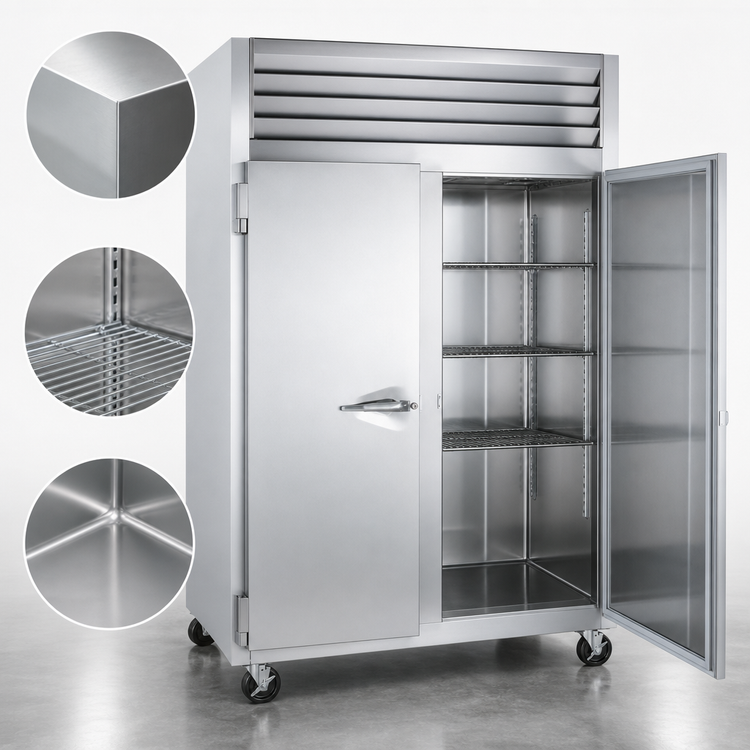 Product image #4 for Traulsen Spec-Line 2-Section Remote Reach-In Freezer with Narrow Full-Height Solid Doors, Standard Depth, 46 Cu. Ft.