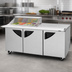 Thumbnail image #4 for Turbo Air Super Deluxe Three-Section Refrigerated Sandwich/Salad Mega Top Prep Table with Clear Top and 15-Pan Opening