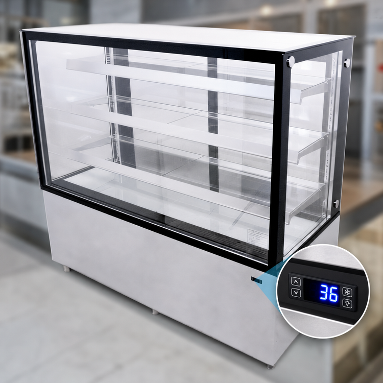 Product image #4 for Square Glass Full-Service Refrigerated Bakery Display Case, 60-Inch Floor Model, Self-Contained