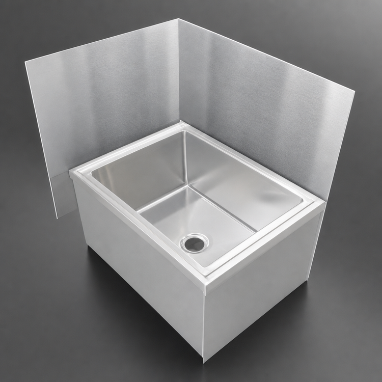 Product image #4 for John Boos Rear, Left & Right Mop Sink Wainscoting Wall Guard for 20 x 16 Bowl, 24-7/8 x 19-1/4 x 27 Inches