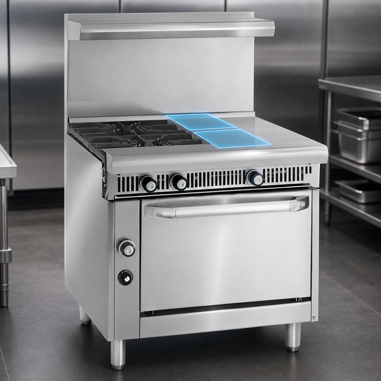Product image #4 for Imperial Spec Series 36-Inch Heavy Duty Gas Range with 2 Open Burners, 2 Hot Tops, and Convection Oven