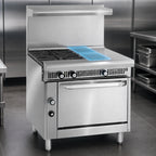 Thumbnail image #4 for Imperial (Middleby) Spec Series IHR-2HT-2-C 36-Inch Heavy-Duty Gas Range with 2 Open Burners, 2 Hot Tops and Convection Oven