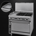 Thumbnail image #4 for Titan JTRH-12G-2HT-36 36-Inch Gas Heavy Duty Range with Standard Oven, Two Hot Tops, and 12-Inch Griddle