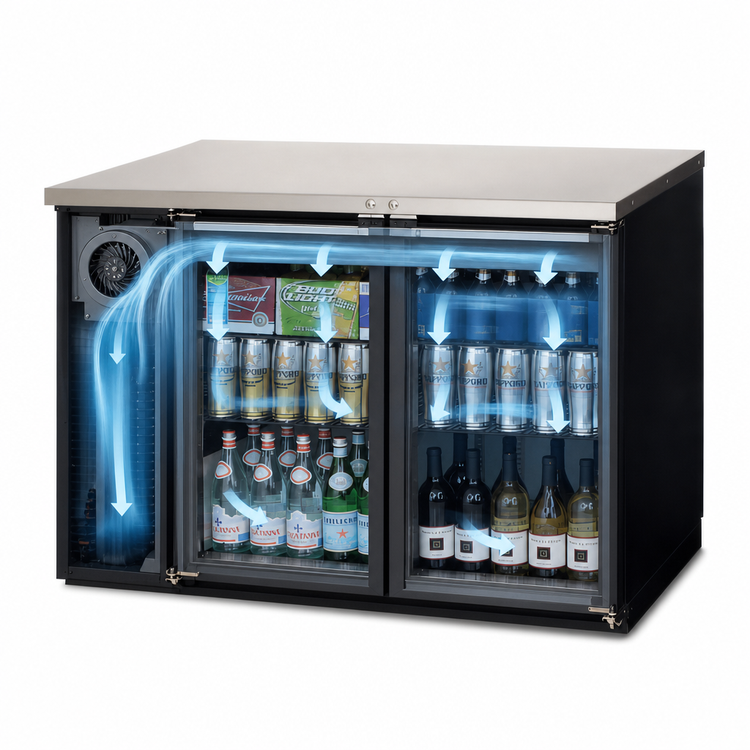 Product image #4 for Everest Refrigeration EBB48G-24 49-Inch Two-Section 24-Inch-Deep Glass Door Back Bar Cooler