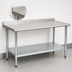 Thumbnail image #4 for Eagle Group Deluxe Series Stainless Steel Work Table with Rear Upturn and Adjustable Galvanized Undershelf, 84 x 24 Inches