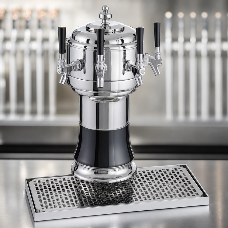 Product image #4 for Glastender Zeus 3-Faucet Glycol-Cooled Draft Dispensing Tower, Mirror Finish, Countertop Mount