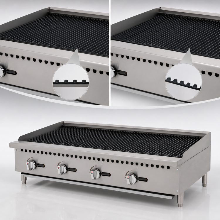 Product image #4 for Migali Competitor Series 48-Inch Countertop Natural Gas Radiant Charbroiler, 4-Burner