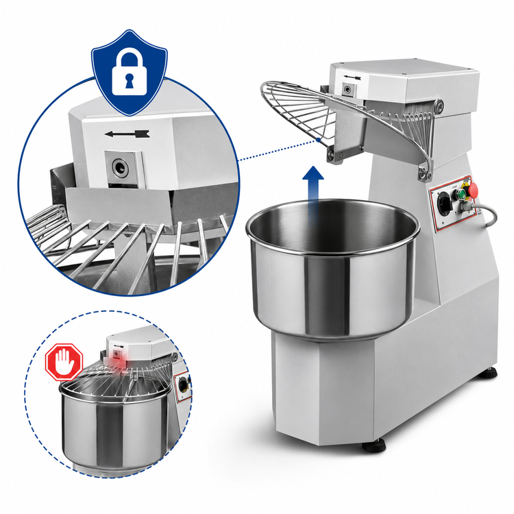 Product image #4 for Trento Heavy-Duty Spiral Dough Mixer, 24 Qt. Bowl, 40 Lb. Capacity, 220V, 1-Phase