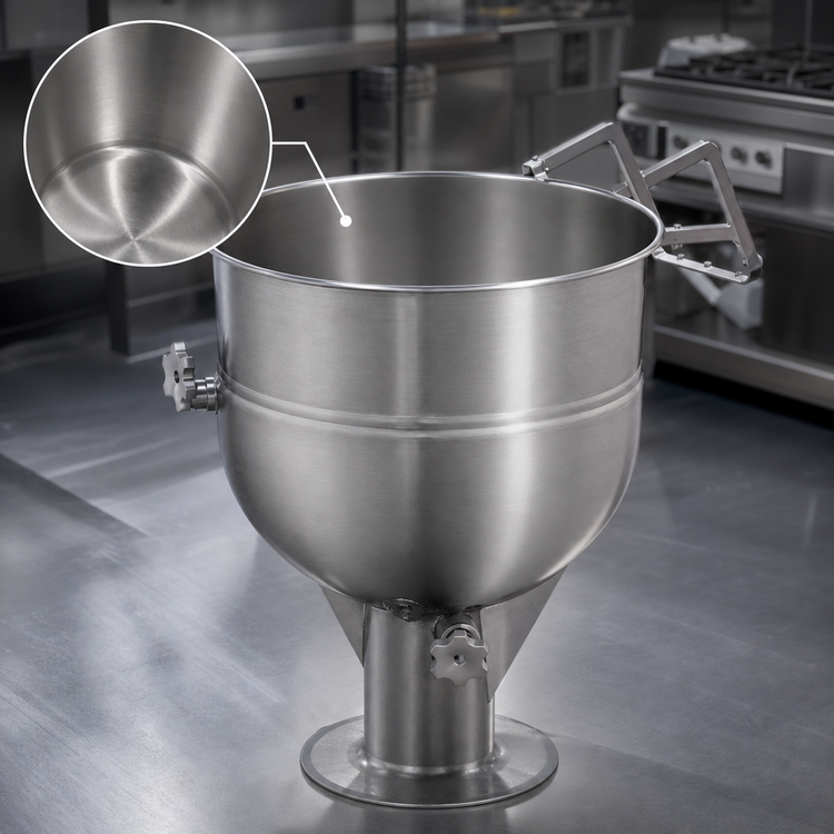 Product image #4 for Legion LP-50 50-Gallon Stationary Direct Steam Kettle with 304 Stainless Steel Liner, 2/3 Jacketed, Pedestal Mounted