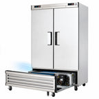 Thumbnail image #4 for Everest Refrigeration EBSRF2 Two-Section Dual-Temperature Reach-In Refrigerator/Freezer, 22+22 Cu. Ft., Bottom-Mount, Stainless Steel