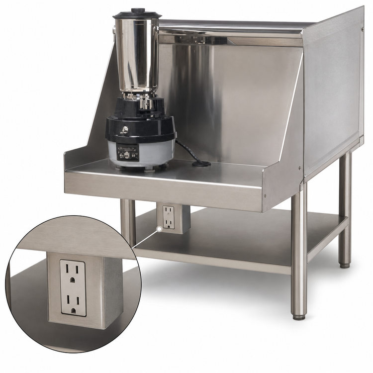 Product image #4 for Advance Tabco Prestige Signature Series 12-Inch Stainless Steel Blender Shelf with Duplex Outlet