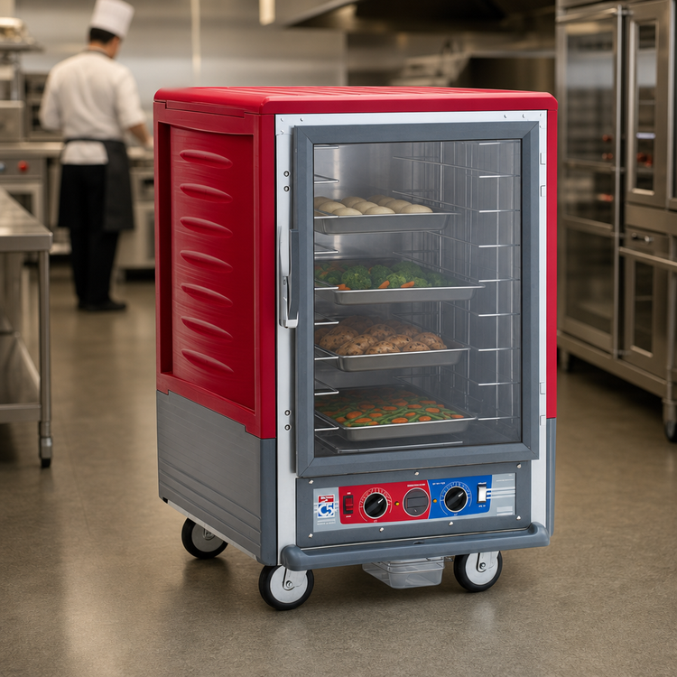 Product image #4 for Metro C5 3 Series Half-Height Heated Holding and Proofing Cabinet with Clear Polycarbonate Door, Red Insulation Armour, Mobile, 120V