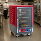 Thumbnail image #4 for Metro C5 Insulation Armour C535-CLFC-4 Half-Height Heated Holding & Proofing Cabinet, Clear Polycarbonate Door, 16-Pan Capacity, Mobile, 120V