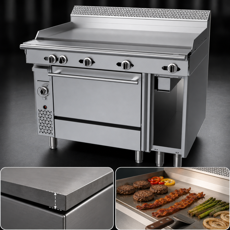 Product image #4 for Garland Cuisine Series 48-Inch Natural Gas Thermostatic Griddle Top Range with Convection Oven and Cabinet Base