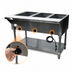 Thumbnail image #4 for Advance Tabco Triumph Supreme 3-Well Electric Hot Food Table with Stainless Steel Top, Cutting Board Shelf, and Open Shelf Base, 120V