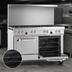 Thumbnail image #4 for Ultimate 48-Inch Gas Restaurant Range with 7 Open Burners, Convection Oven and Cabinet Base