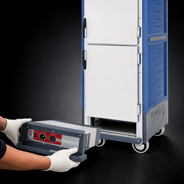 Product image #4 for Metro C5 3 Series Full-Height Mobile Heated Holding & Proofing Cabinet with Blue Insulation Armour, Dutch Solid Insulated Aluminum Doors and Lip Load Slides