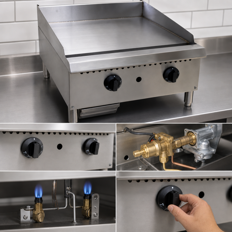 Product image #4 for Comstock-Castle 24-Inch Countertop Gas Griddle with 1-Inch Smooth Steel Plate