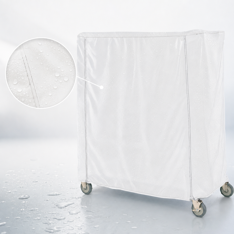 Product image #4 for Metro White Waterproof Banquet Cart Cover, Vinyl-Nylon Coated, 48 x 21 x 54 Inches